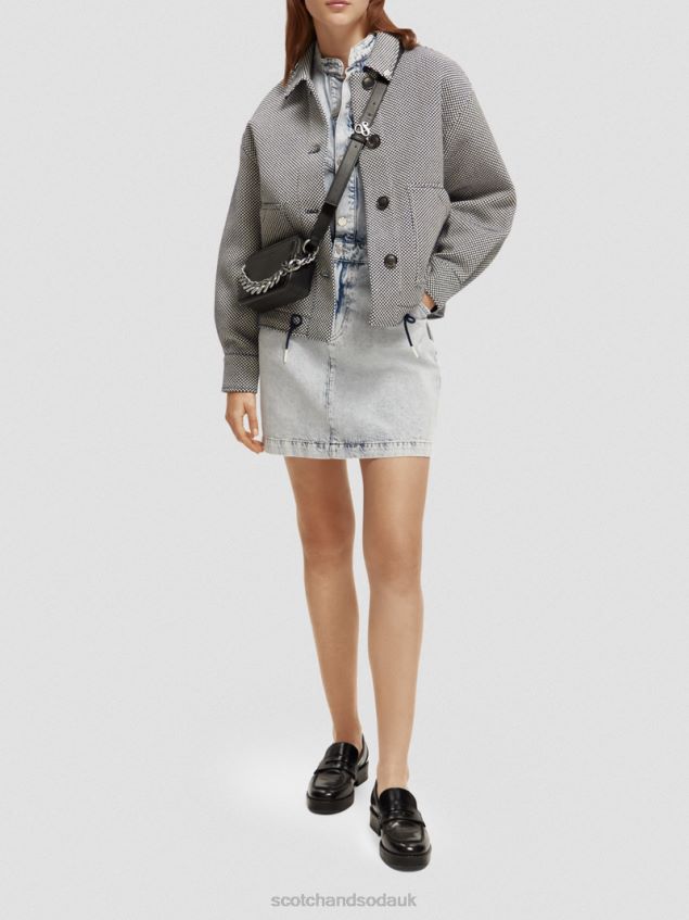 Scotch & Soda Women Boucle Woven Jacket LP48HB136 Clothing Navy