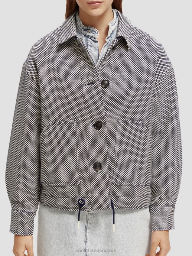 Scotch & Soda Women Boucle Woven Jacket LP48HB136 Clothing Navy