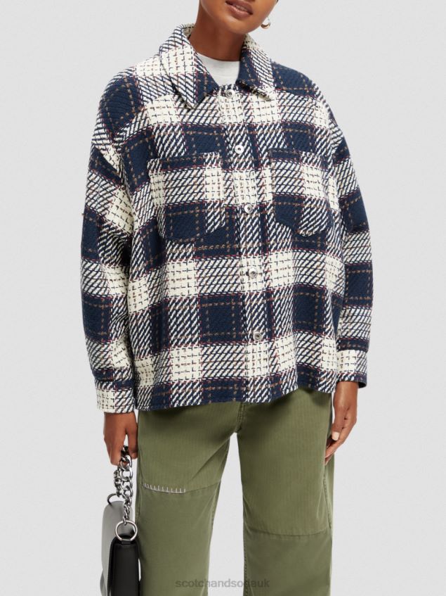 Scotch & Soda Women Checked Padded Overshirt LP48HB144 Clothing Combo A
