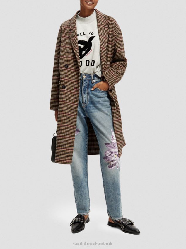 Scotch & Soda Women Double-Breasted Wool-Blended Coat LP48HB141 Clothing Heritage Pop