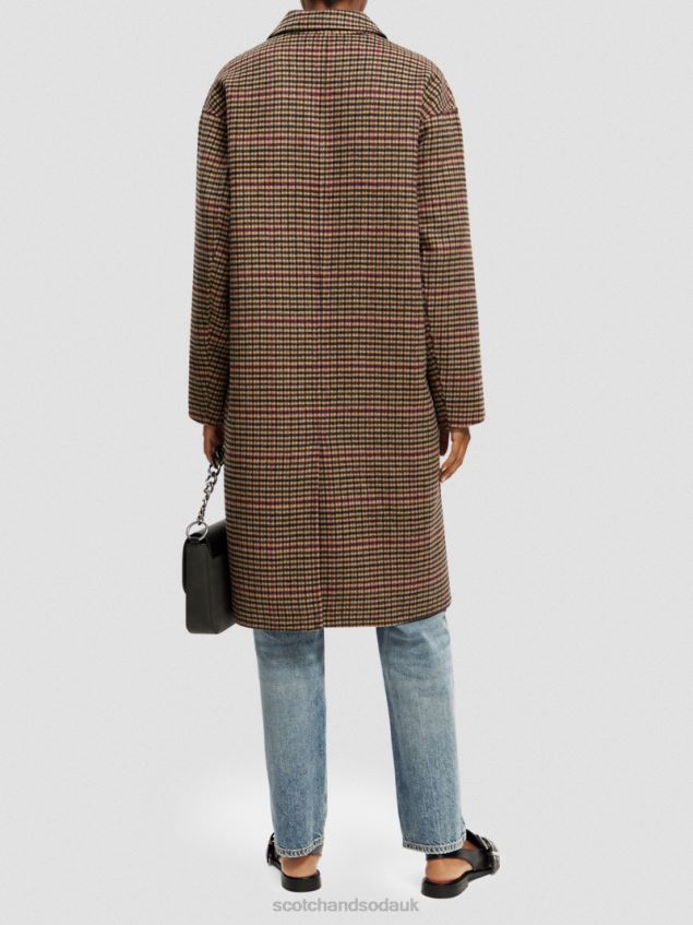 Scotch & Soda Women Double-Breasted Wool-Blended Coat LP48HB141 Clothing Heritage Pop