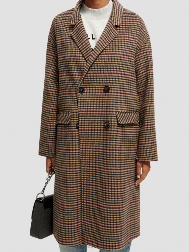 Scotch & Soda Women Double-Breasted Wool-Blended Coat LP48HB141 Clothing Heritage Pop