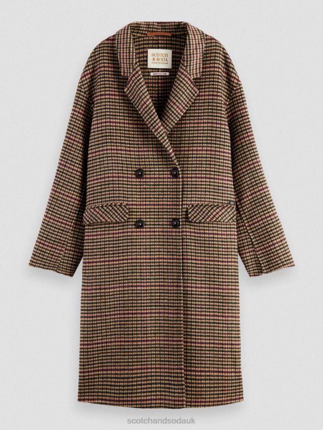 Scotch & Soda Women Double-Breasted Wool-Blended Coat LP48HB141 Clothing Heritage Pop