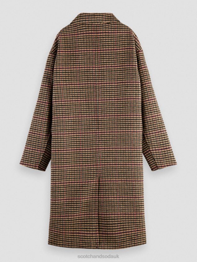 Scotch & Soda Women Double-Breasted Wool-Blended Coat LP48HB141 Clothing Heritage Pop
