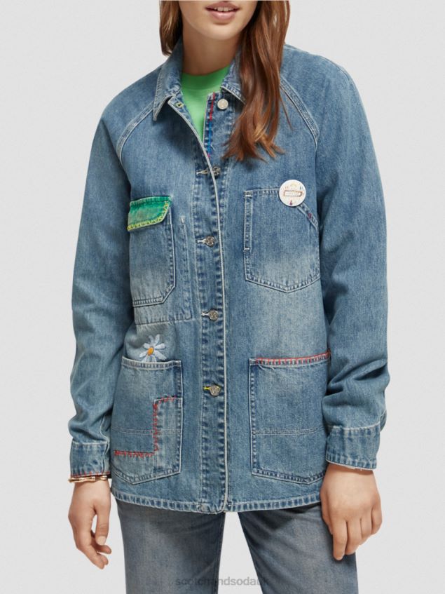Scotch & Soda Women Embroidered Denim Jacket LP48HB145 Clothing Craft Attack