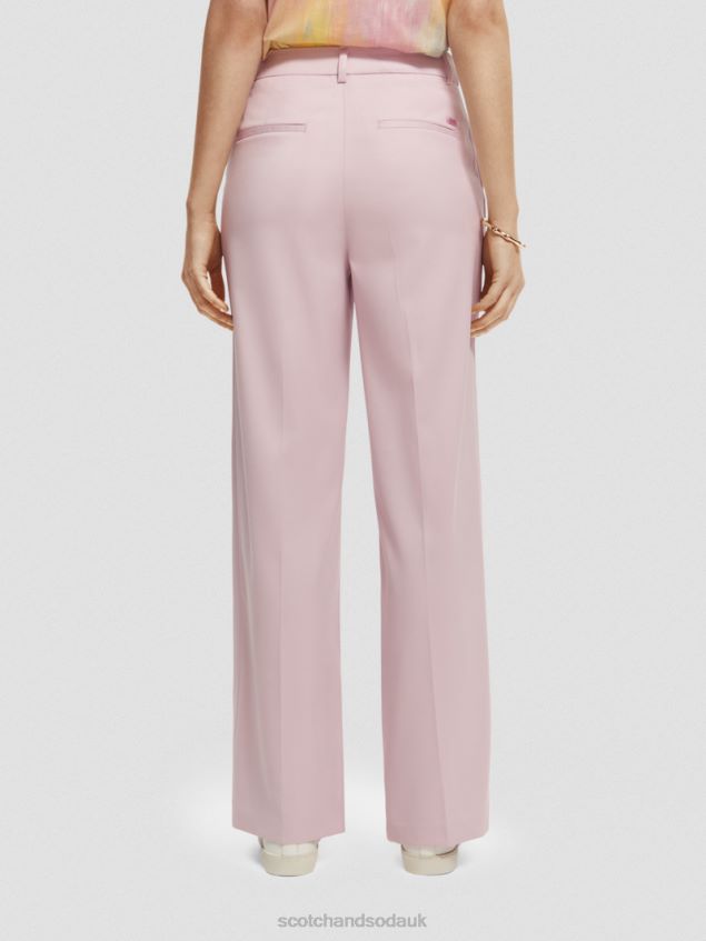 Scotch & Soda Women The Edie High-Rise Wide-Leg Trousers LP48HB158 Clothing Lavender