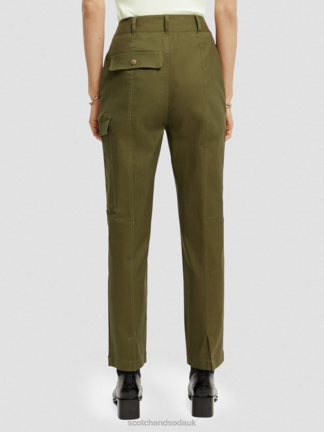 Scotch & Soda Women Workwear Utility Trousers LP48HB160 Clothing Army Green