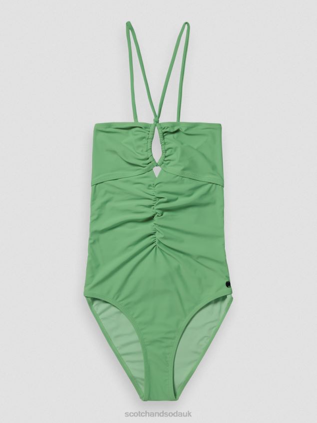 Scotch & Soda Women Halter Swimsuit LP48HB256 Clothing Bright Parakeet