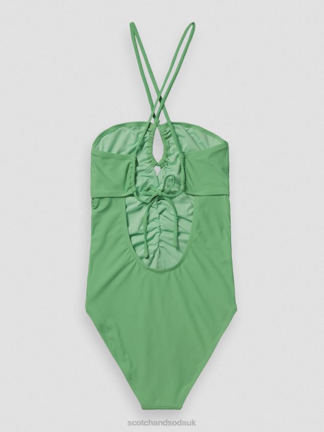 Scotch & Soda Women Halter Swimsuit LP48HB256 Clothing Bright Parakeet