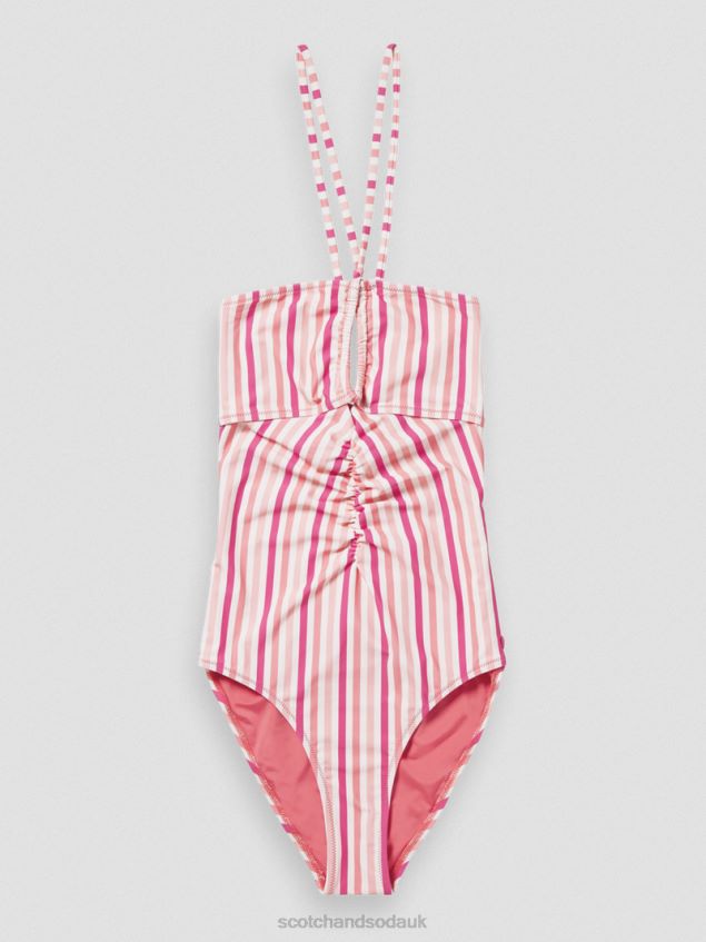 Scotch & Soda Women Halter Swimsuit LP48HB257 Clothing Pink Punch
