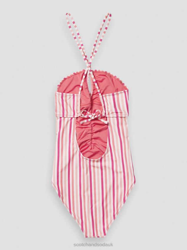 Scotch & Soda Women Halter Swimsuit LP48HB257 Clothing Pink Punch