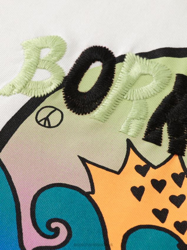 Scotch & Soda Women Born To Love Artwork T-Shirt LP48HB124 Clothing Off White