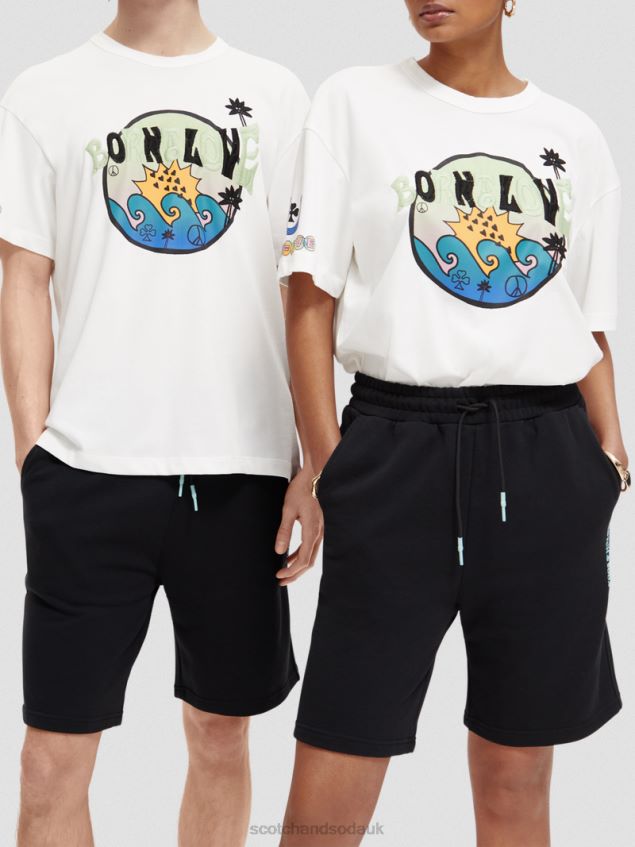 Scotch & Soda Women Born To Love Artwork T-Shirt LP48HB124 Clothing Off White