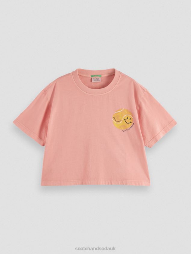 Scotch & Soda Women Cropped Organic Cotton Artwork Shirt LP48HB95 Clothing Flamingo