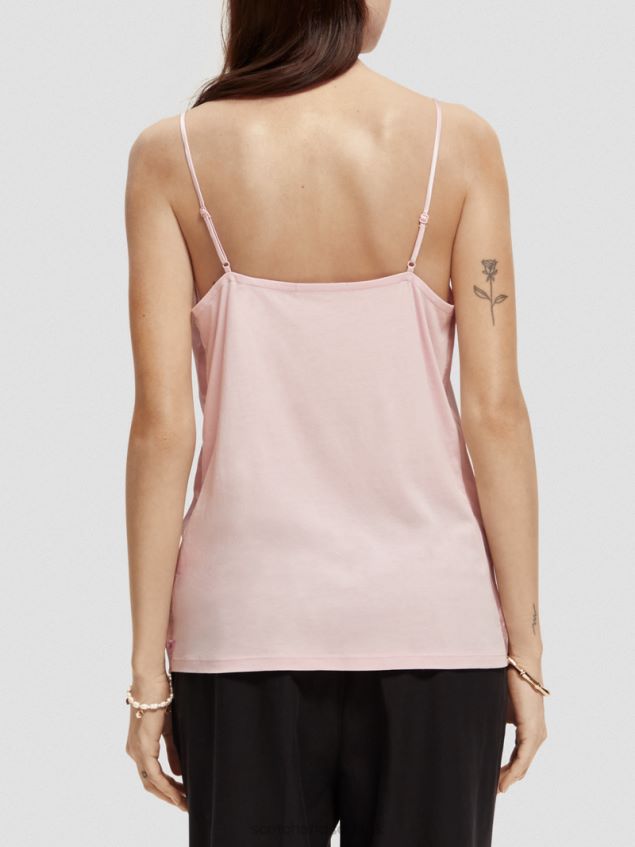 Scotch & Soda Women Jersey V-Neck Tank Top LP48HB68 Clothing Lavender