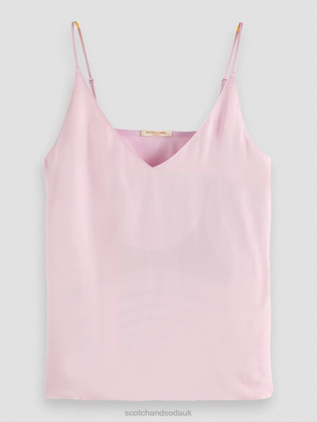 Scotch & Soda Women Jersey V-Neck Tank Top LP48HB68 Clothing Lavender