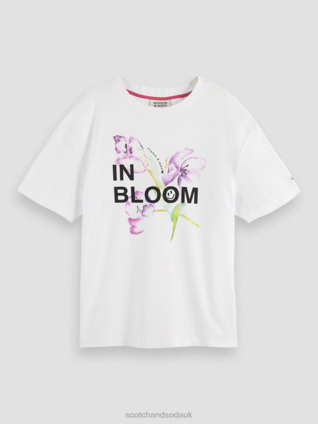 Scotch & Soda Women Loose Fit Artwork T-Shirt LP48HB65 Clothing White