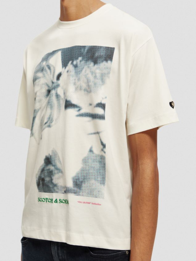 Scotch & Soda Women Loose Fit Artwork T-Shirt LP48HB76 Clothing Vanilla White