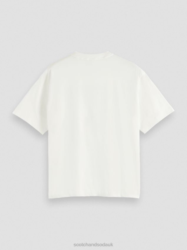 Scotch & Soda Women Loose Fit Artwork T-Shirt LP48HB76 Clothing Vanilla White