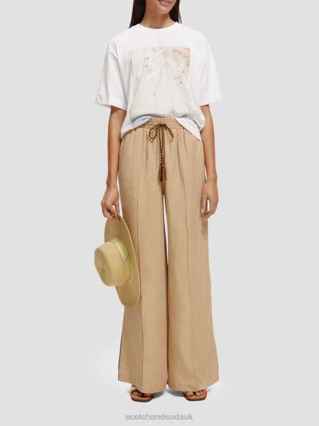 Scotch & Soda Women Loose Fit Artwork T-Shirt LP48HB77 Clothing White