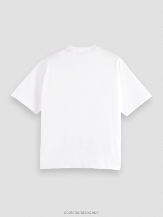 Scotch & Soda Women Loose Fit Artwork T-Shirt LP48HB77 Clothing White