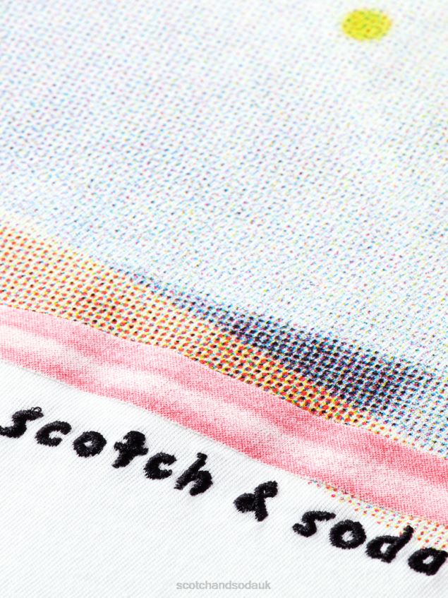 Scotch & Soda Women Loose Fit Artwork T-Shirt LP48HB77 Clothing White