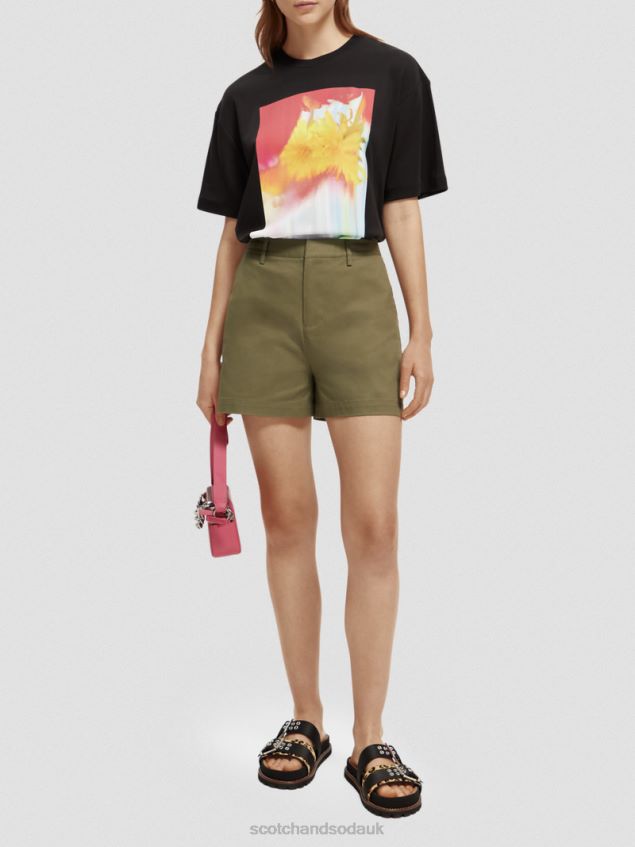 Scotch & Soda Women Loose Fit Artwork T-Shirt LP48HB93 Clothing Black