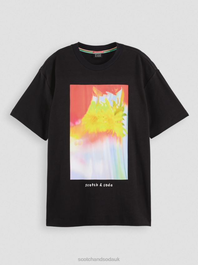 Scotch & Soda Women Loose Fit Artwork T-Shirt LP48HB93 Clothing Black