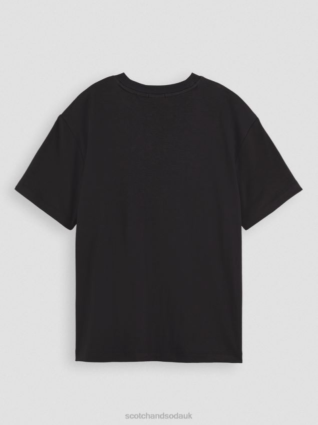Scotch & Soda Women Loose Fit Artwork T-Shirt LP48HB93 Clothing Black