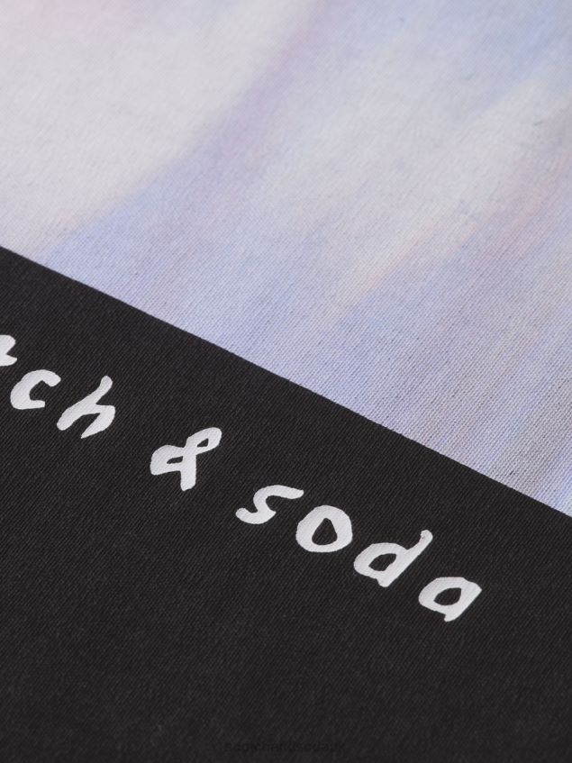 Scotch & Soda Women Loose Fit Artwork T-Shirt LP48HB93 Clothing Black