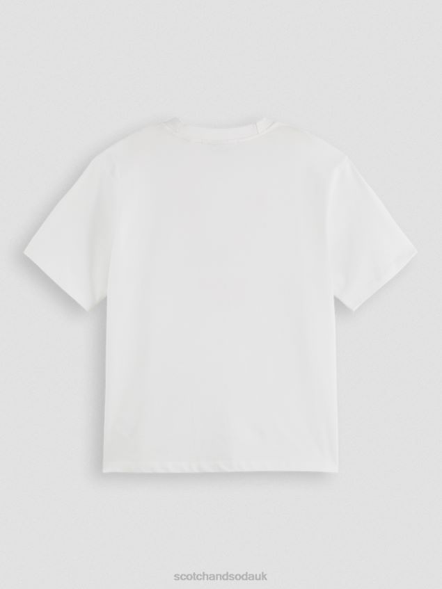 Scotch & Soda Women Loose Fit Graphic Organic T-Shirt LP48HB60 Clothing White
