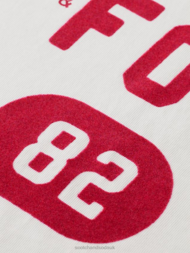 Scotch & Soda Women Loose Fit Graphic Organic T-Shirt LP48HB60 Clothing White