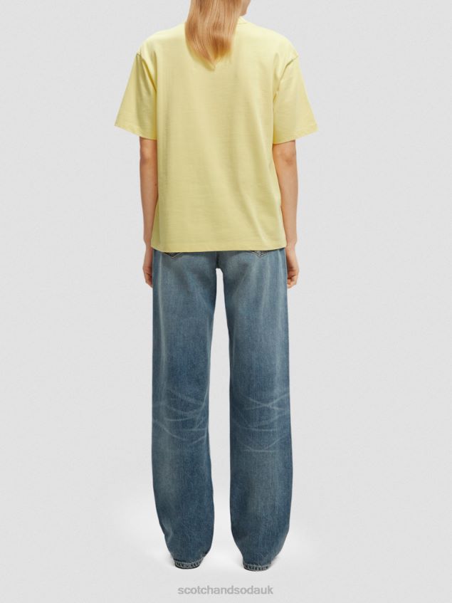 Scotch & Soda Women Loose Fit Graphic Organic T-Shirt LP48HB64 Clothing Popcorn