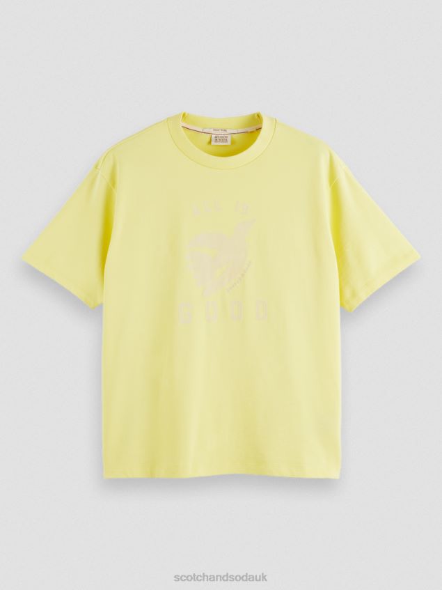 Scotch & Soda Women Loose Fit Graphic Organic T-Shirt LP48HB64 Clothing Popcorn