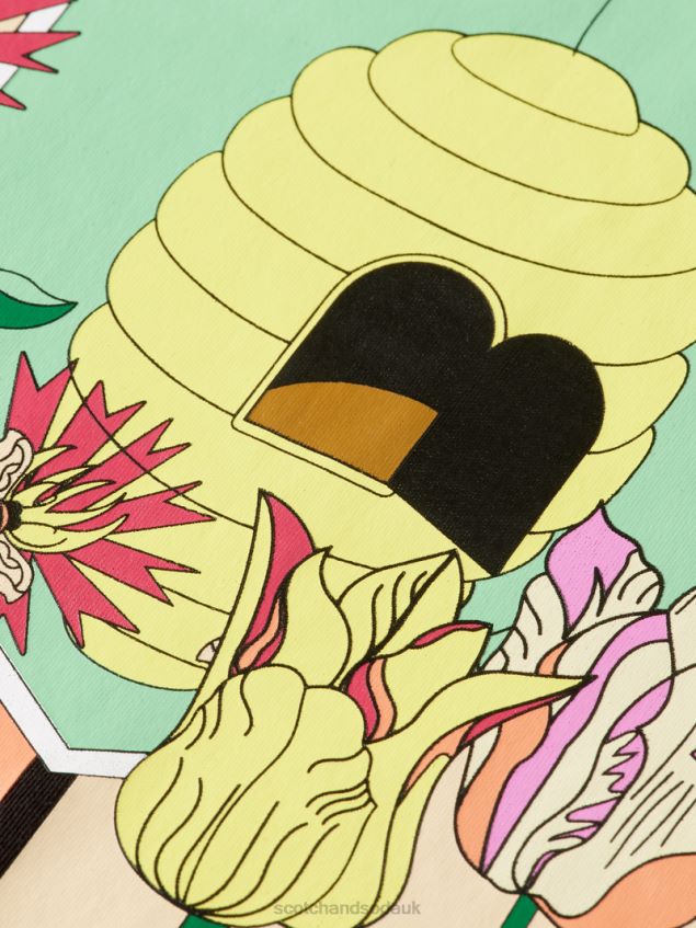 Scotch & Soda Women Loose Fit Graphic T-Shirt LP48HB115 Clothing Black