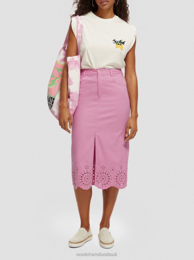 Scotch & Soda Women Loose Muscle-Fit T-Shirt LP48HB74 Clothing Vanilla White