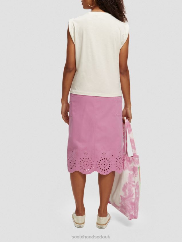 Scotch & Soda Women Loose Muscle-Fit T-Shirt LP48HB74 Clothing Vanilla White