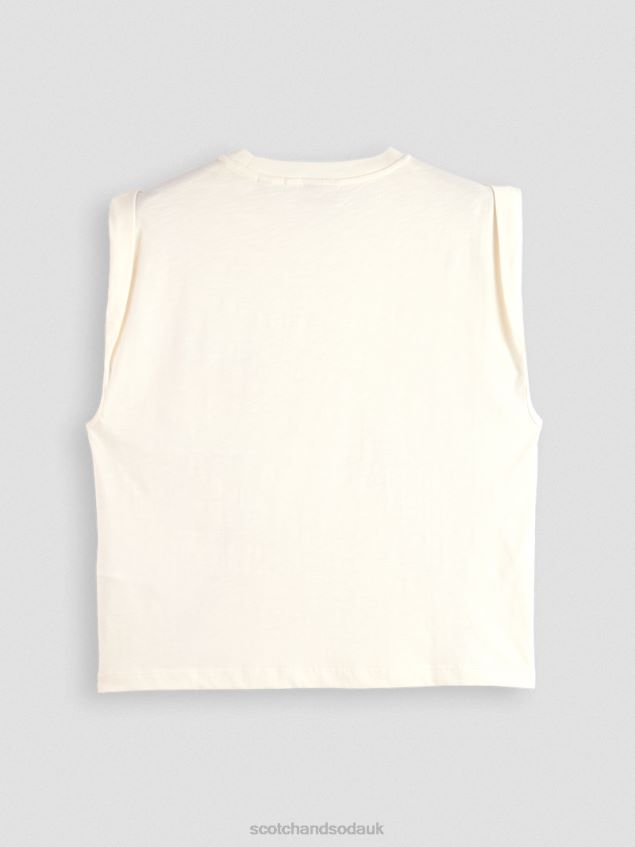 Scotch & Soda Women Loose Muscle-Fit T-Shirt LP48HB74 Clothing Vanilla White