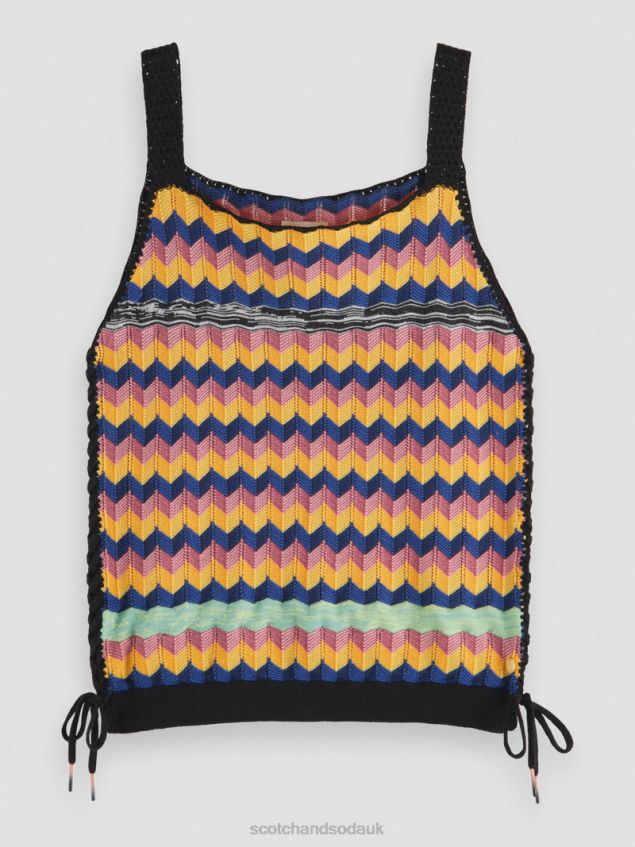Scotch & Soda Women Organic Cotton Knitted Tank Top LP48HB125 Clothing Multi Stripe