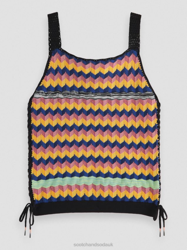 Scotch & Soda Women Organic Cotton Knitted Tank Top LP48HB125 Clothing Multi Stripe