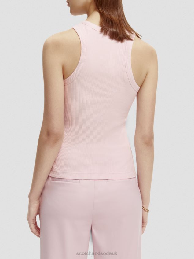 Scotch & Soda Women Organic Cotton Racerback Tank Top LP48HB84 Clothing Lavender