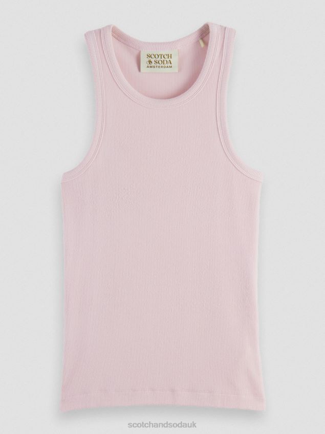 Scotch & Soda Women Organic Cotton Racerback Tank Top LP48HB84 Clothing Lavender