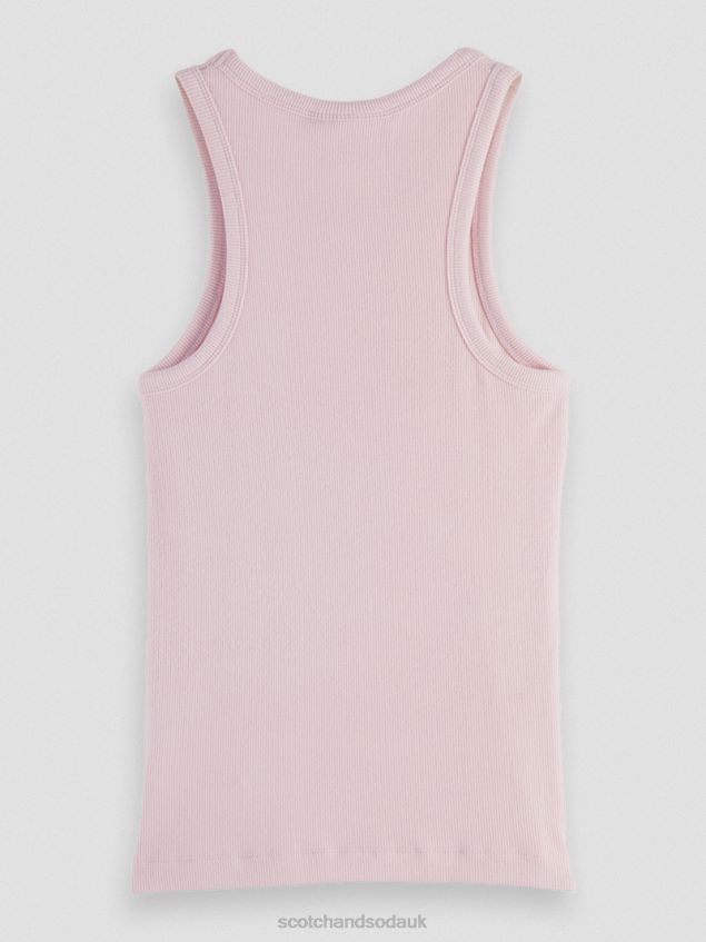 Scotch & Soda Women Organic Cotton Racerback Tank Top LP48HB84 Clothing Lavender
