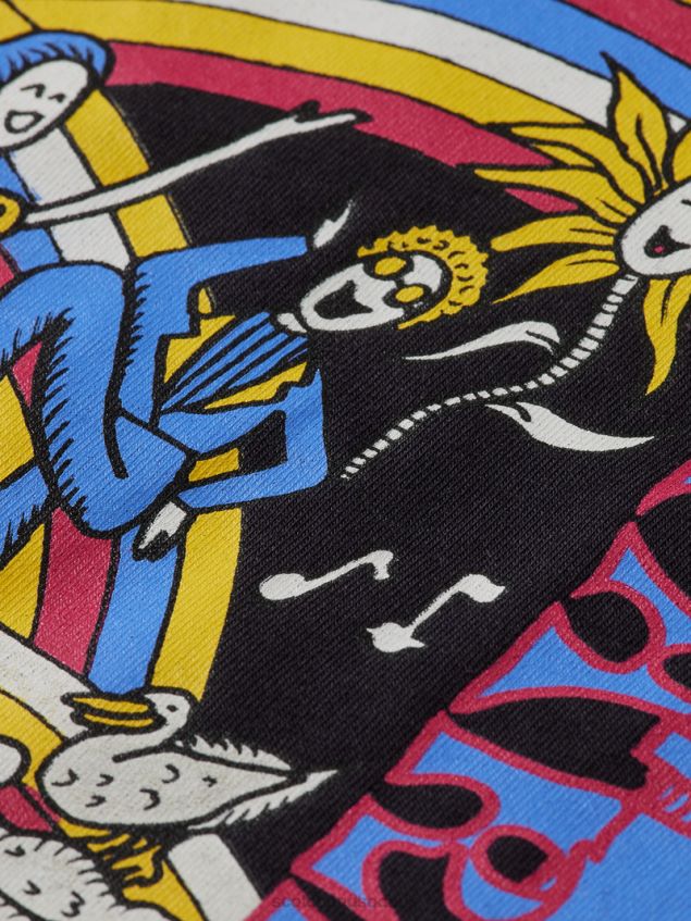 Scotch & Soda Women Relaxed Fit Artwork Organic Cotton T-Shirt LP48HB97 Clothing Black