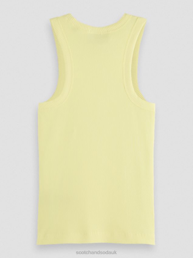 Scotch & Soda Women Rib-Knitted Racerback Tank Top LP48HB110 Clothing Popcorn