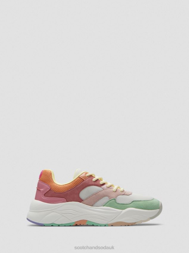 Scotch & Soda Women Celest Suede Sneakers LP48HB259 Footwear Pink Multi